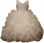 GIRLS RUFFLE DRESSES (IVORY)